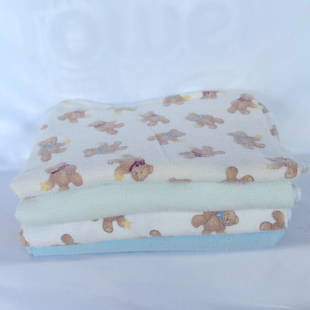Pre Loved Set of Four Baby Flannel Swaddle Wrap - Picture 3 of 6